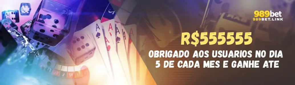 Banner de promoções e bônus 989bet